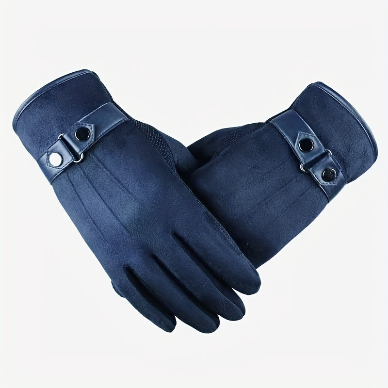 Gant homme bleu marine, sangle boutonnée