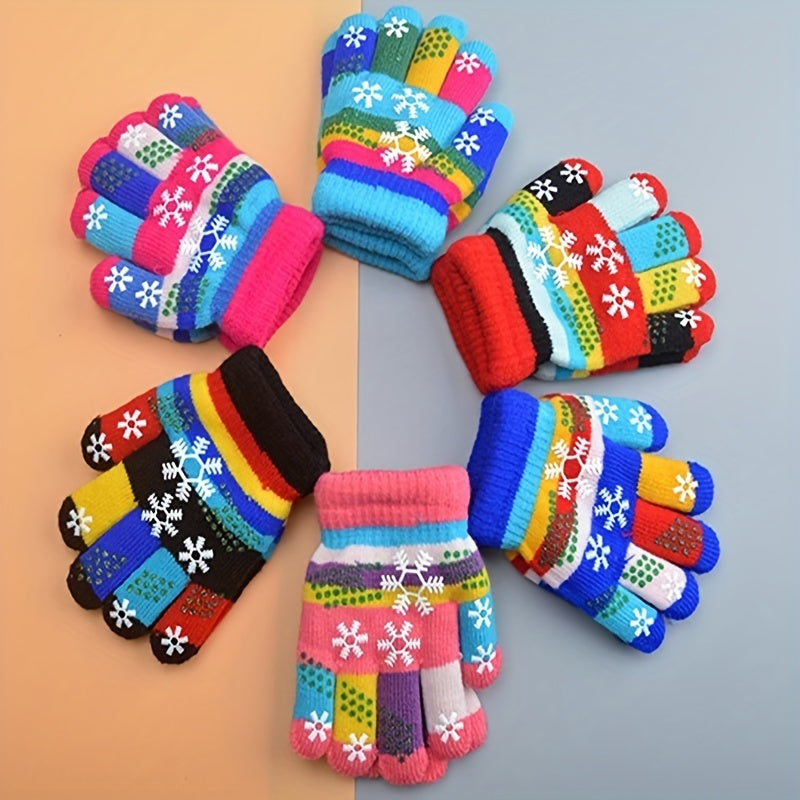 Gants enfant motif flocon de neige, vue détail