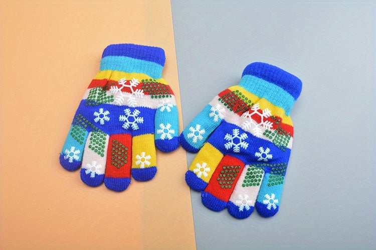 Gants enfant motif flocon de neige, vue détail