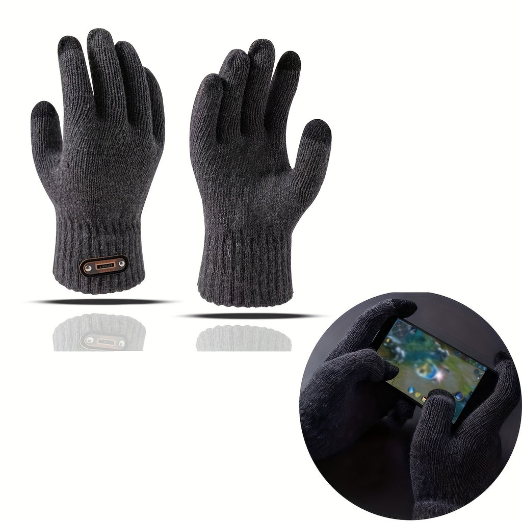 Gants homme gris foncé, vue de dos et de face