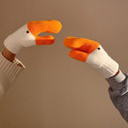 Moufle femme motif oie, détail du tricot