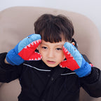 Gants de ski enfant motif requin, vue détail