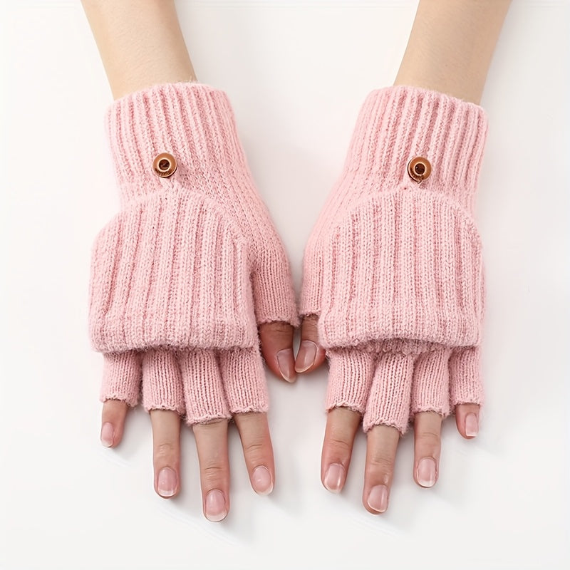 Mitaine femme convertible rose, vue de face