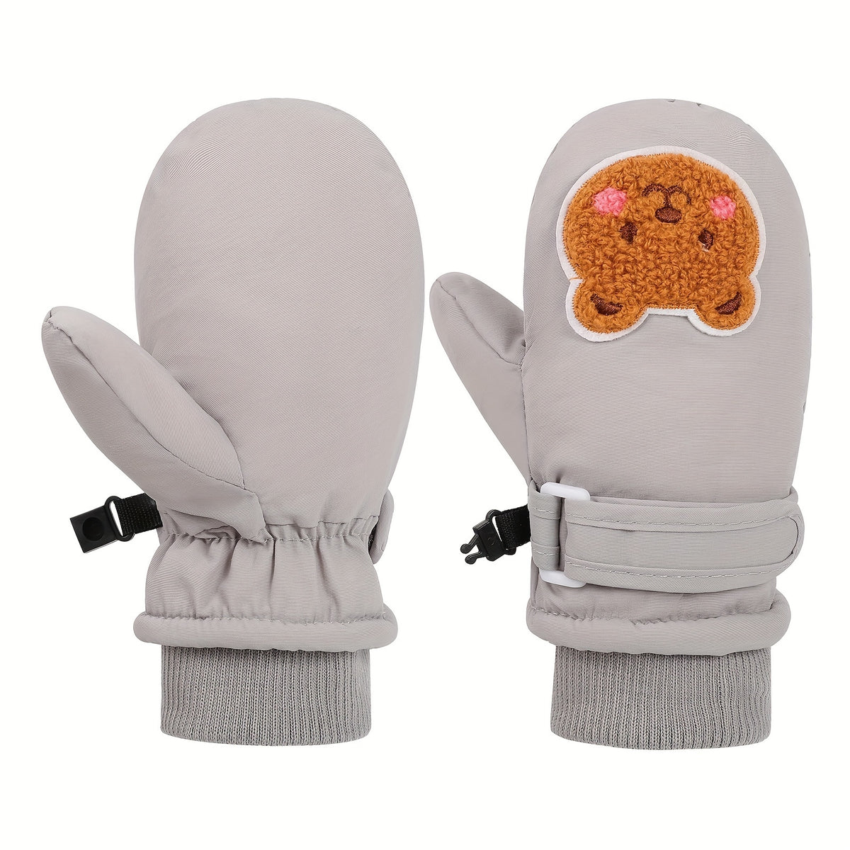Moufles enfant coloris gris