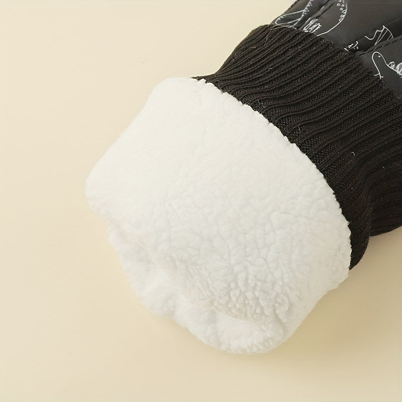 Gants enfant motif dinosaure, vue détail