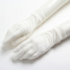 Gant femme blanc en soie, vue de face