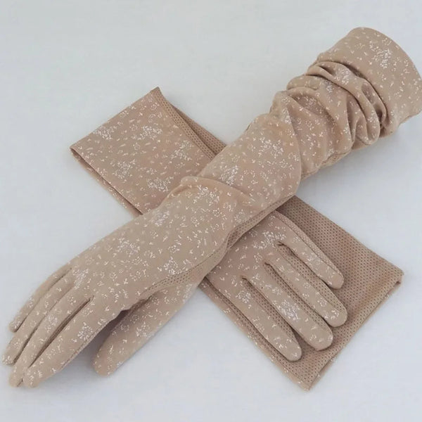 Gants femme longs anti-UV, présentation des coloris