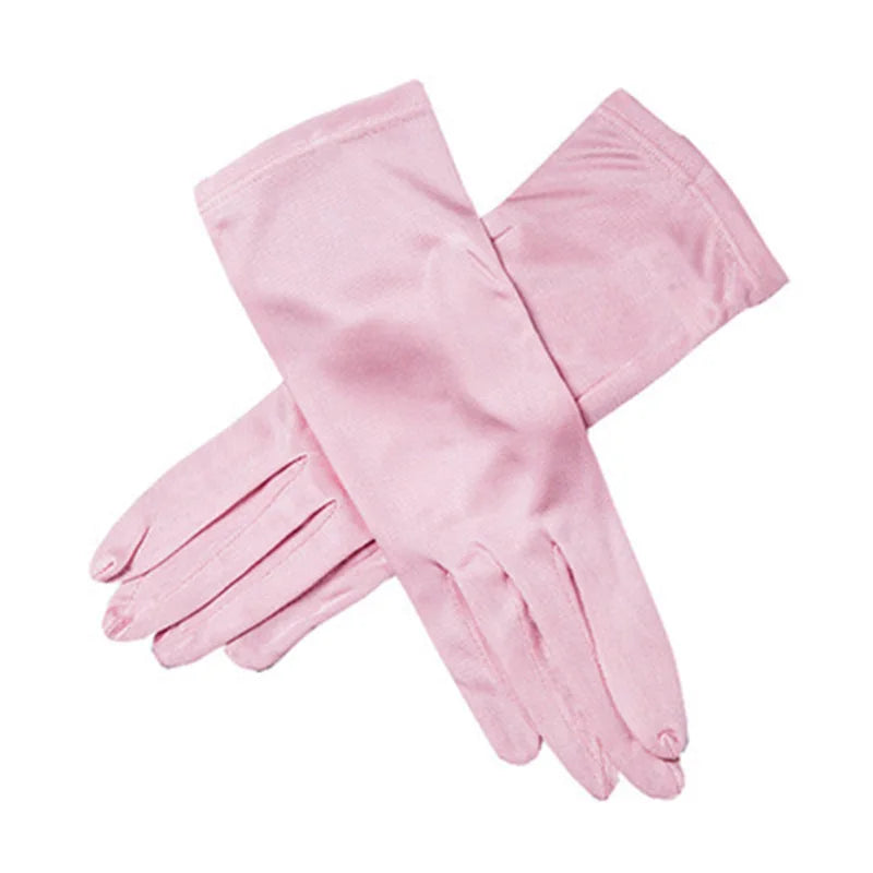 Gant femme rose en soie, vue supplémentaire