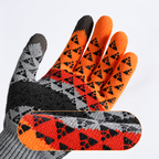 Gant homme orange, motif géométrique et paume antidérapante