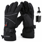 Gants chauffants noirs livrés avec câble USB et deux batteries
