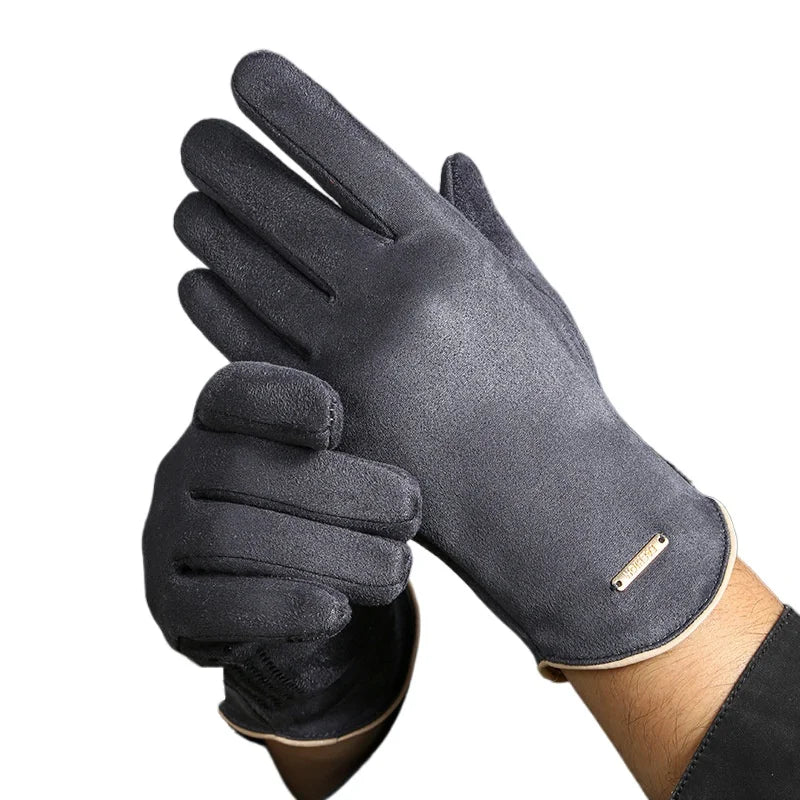 Gants homme gris, vue détail