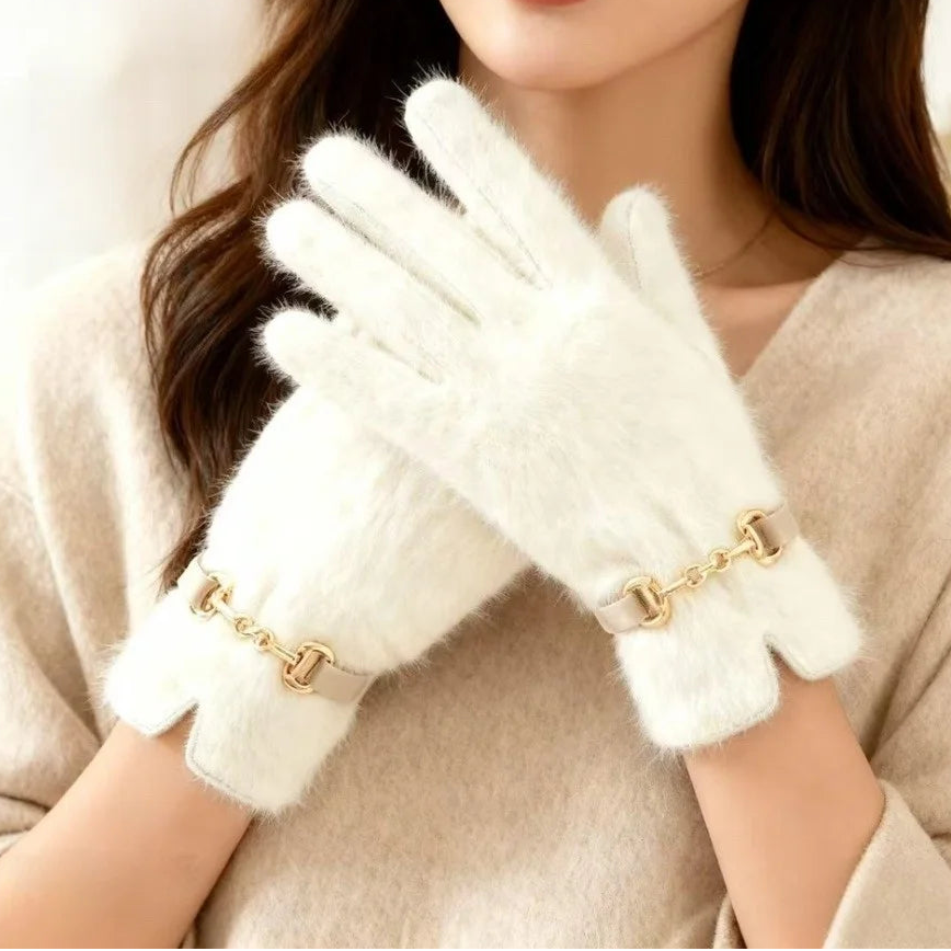 Gants femme en fourrure véritable, présentation des coloris