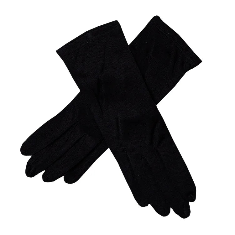 Gant femme noir en soie, vue supplémentaire