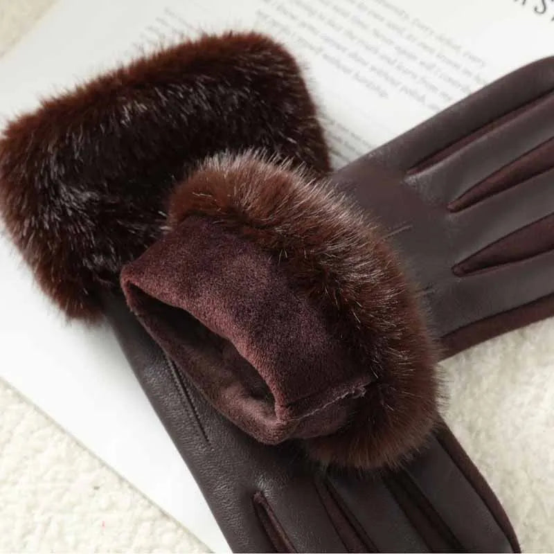 Gants femme cuir PU, vue de la paume