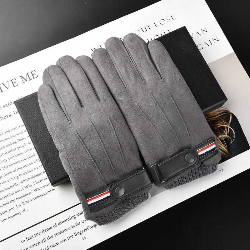 Gant homme en tricot chaud, présentation à plat