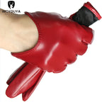 Gants femme cuir rouge