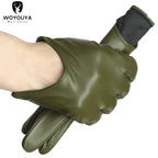 Gants femme cuir vert armée