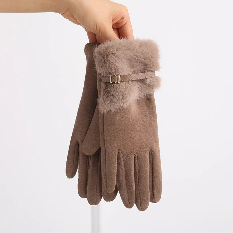 Gant femme doublé polaire, détail du revers