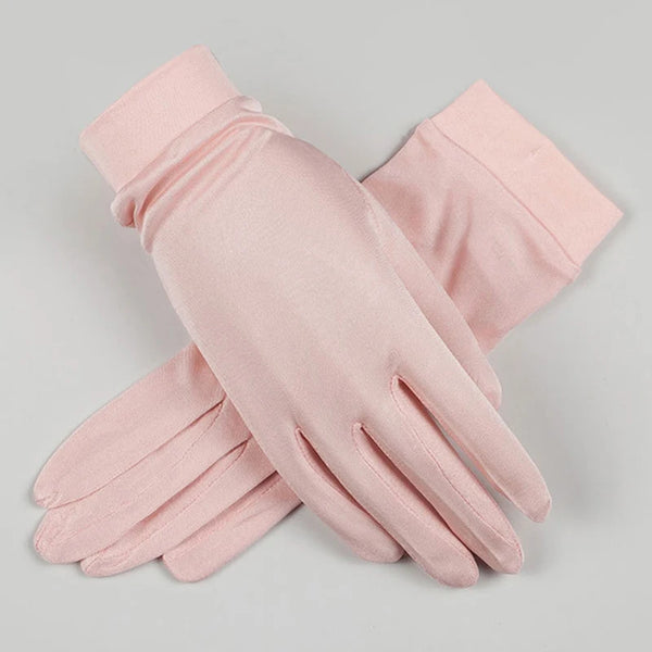 Gants femme en soie de mûrier, présentation des coloris