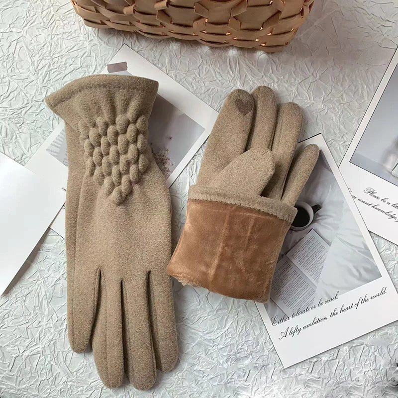 Gants femme en polaire, présentation des coloris