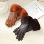Gants femme cuir PU, portés