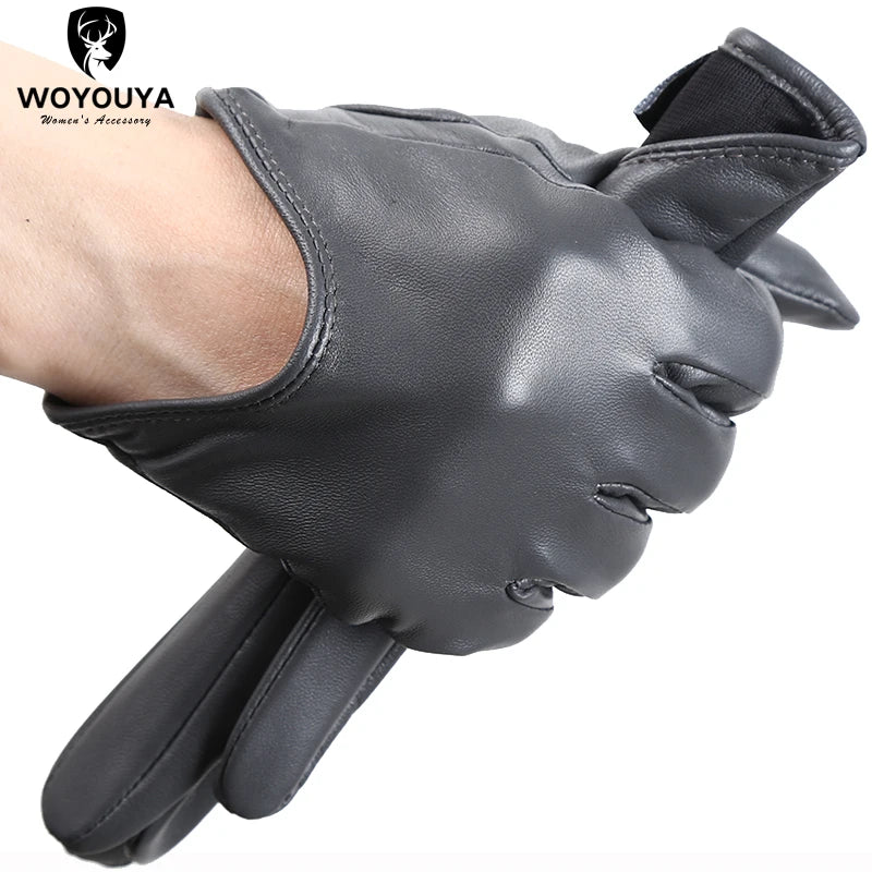 Gants femme cuir gris foncé