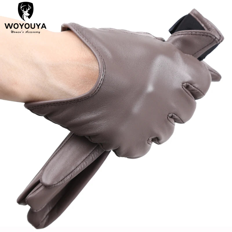 Gants femme cuir kaki