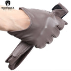 Gants femme cuir kaki