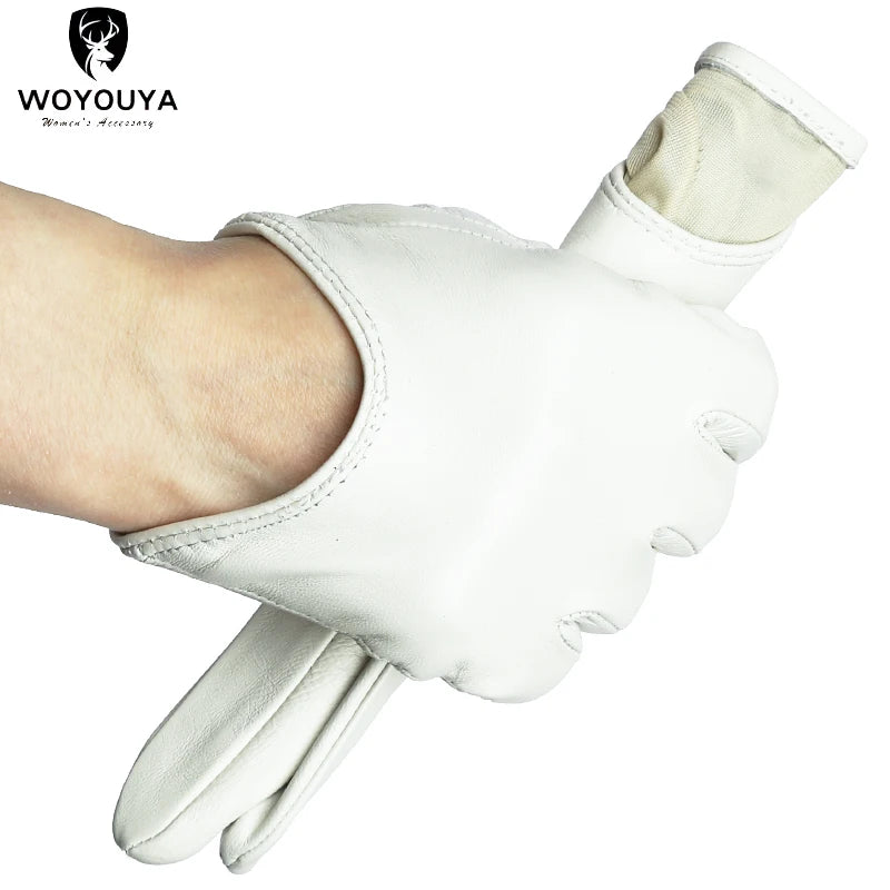 Gants femme cuir blanc