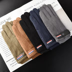 Gant homme en tricot chaud, porté en extérieur