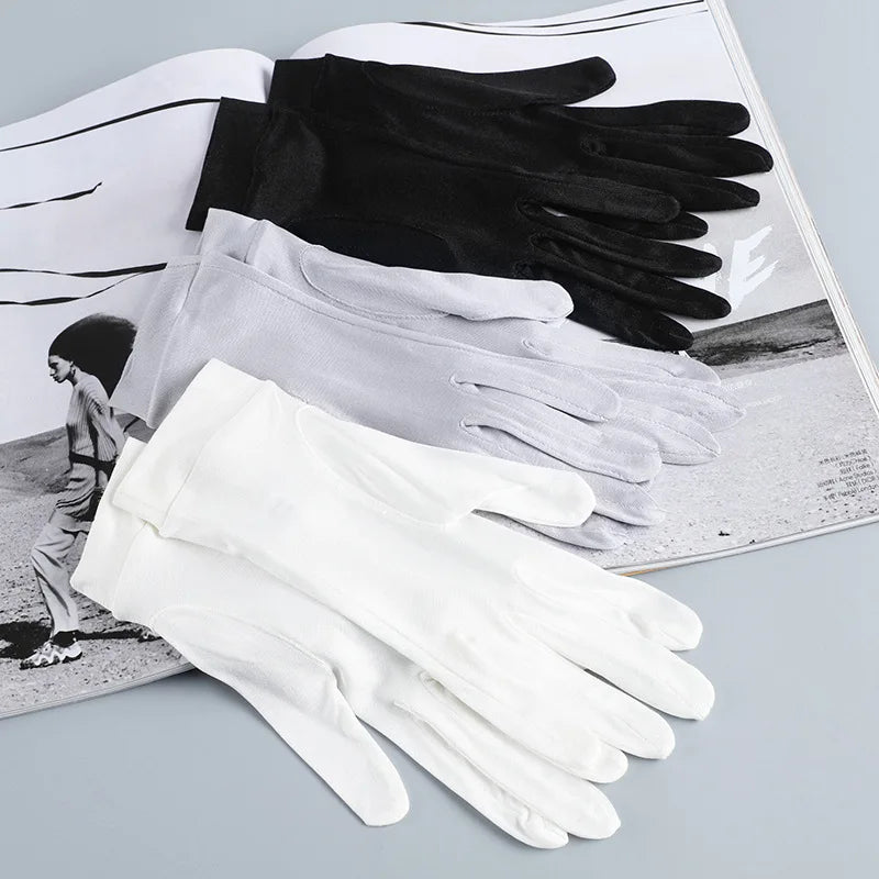 Gants femme en soie d'été, présentation des coloris