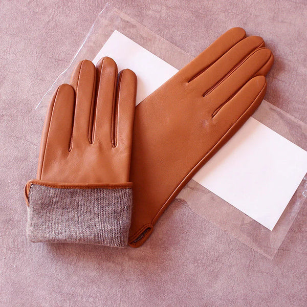 Gants femme en cuir de mouton, présentation des coloris