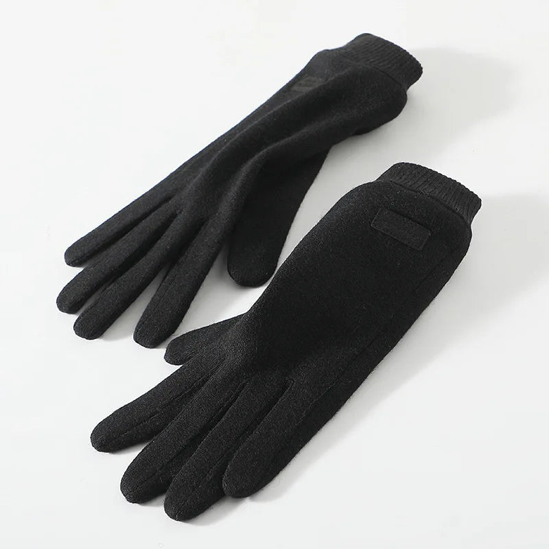 Gant femme noir en cachemire