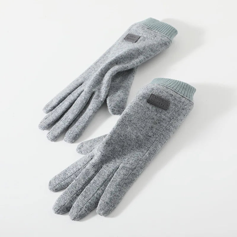 Gant femme gris en cachemire