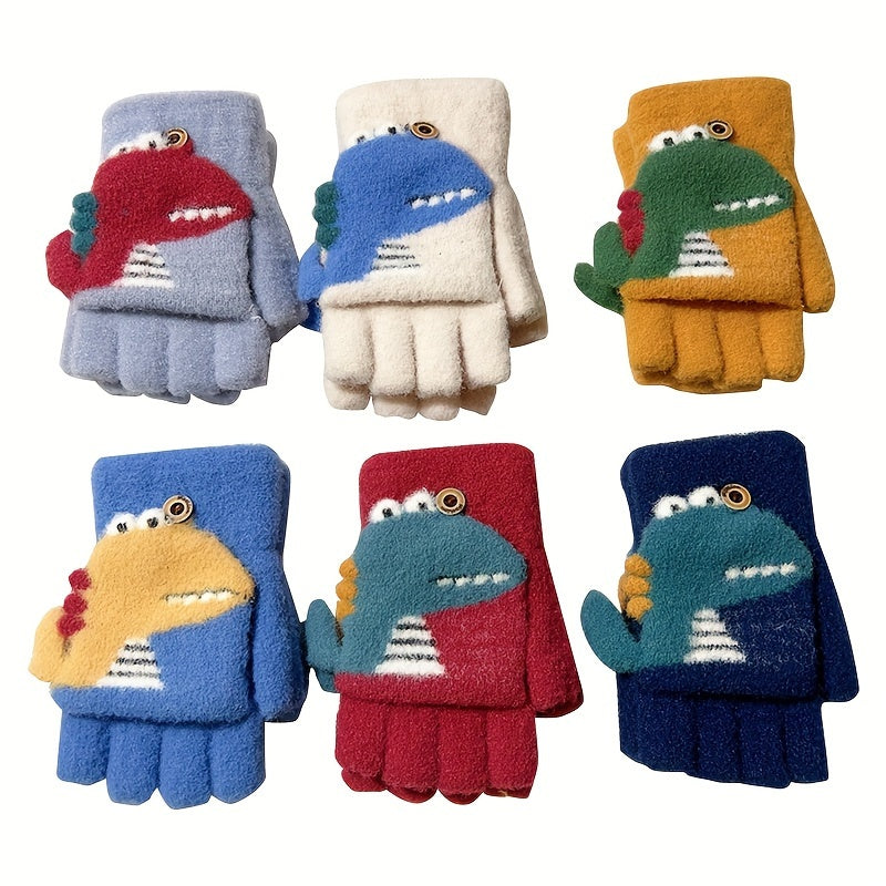 Gants enfant motif dinosaure, vue détail