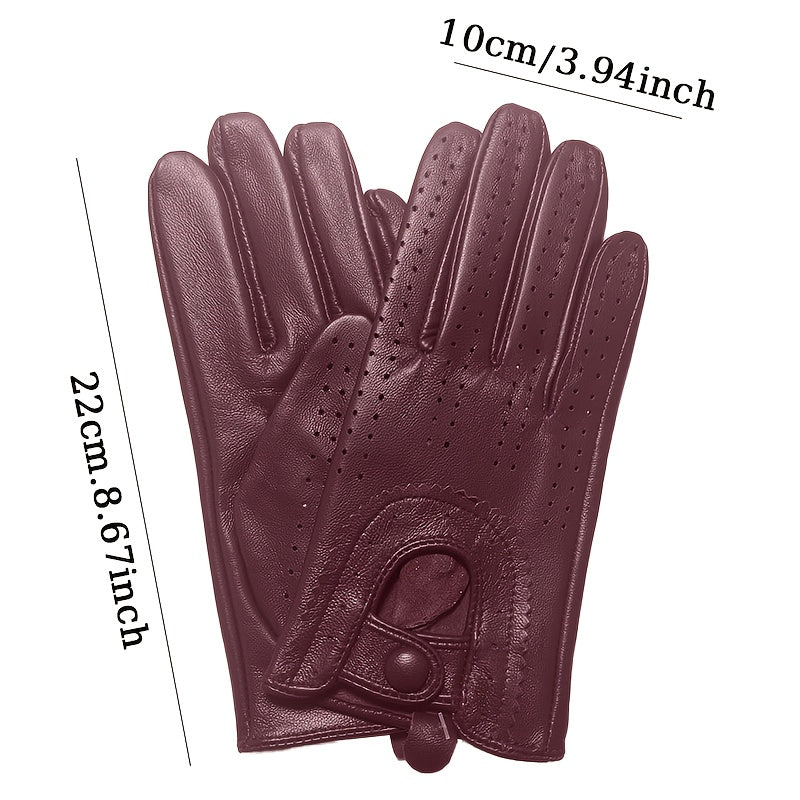 Gants cuir femme perforés, vue de la paume