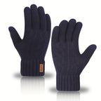 Gants tricot bleu marine