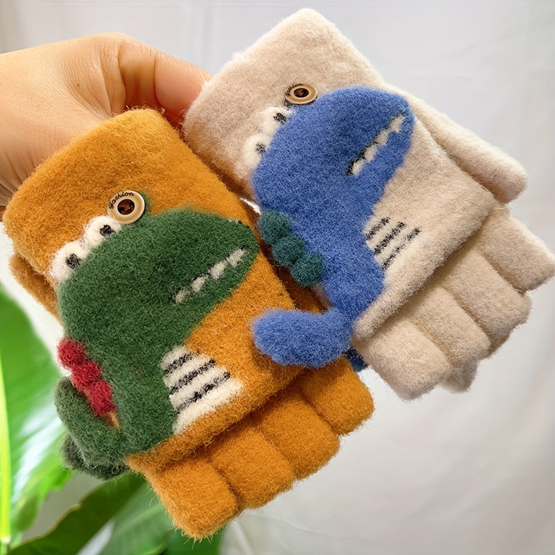 Gants enfant motif dinosaure, vue détail