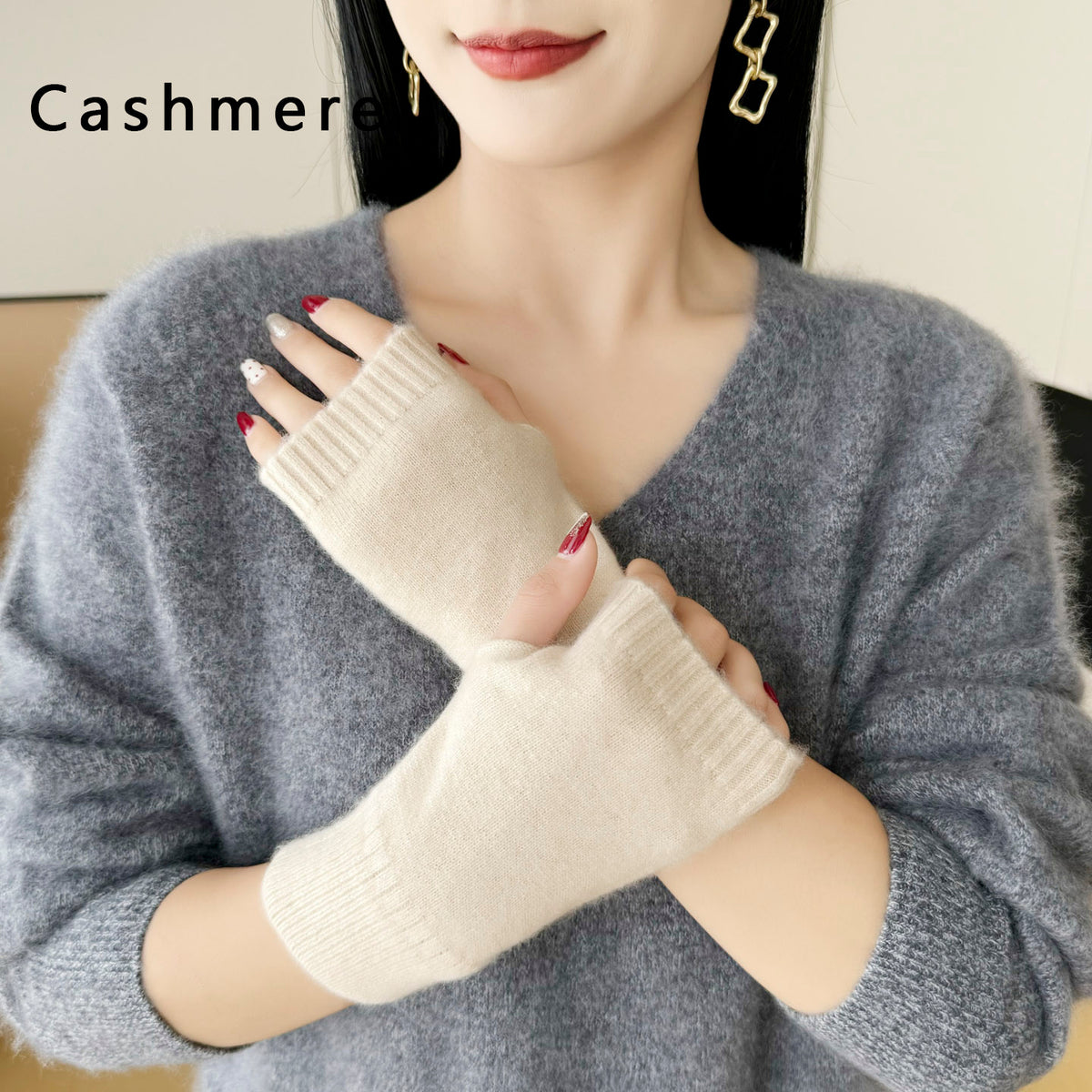 Mitaine femme, vue rapprochée de la maille