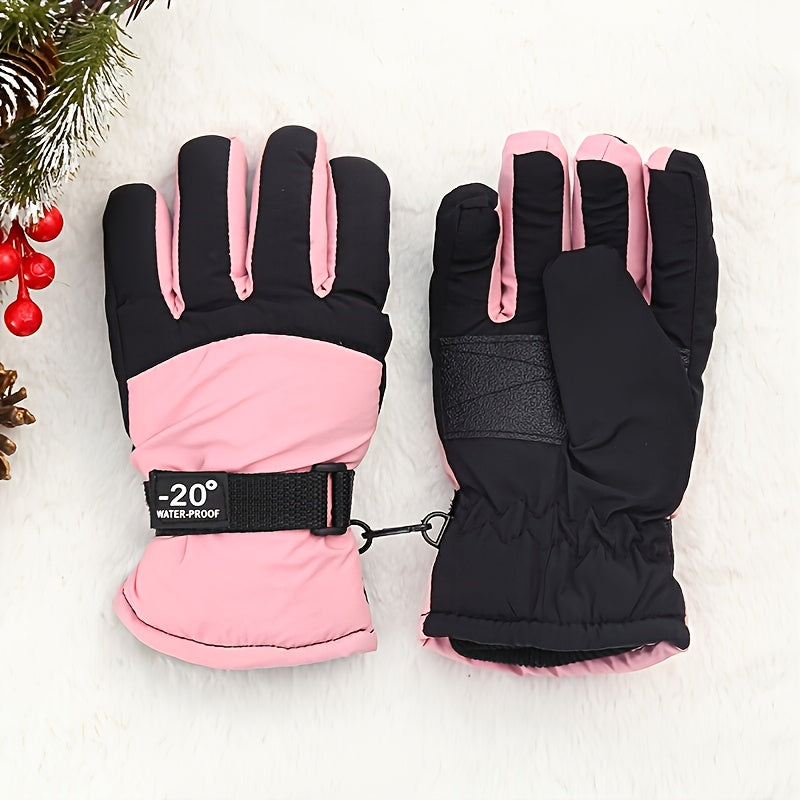 Gants de ski enfant coloris rose clair