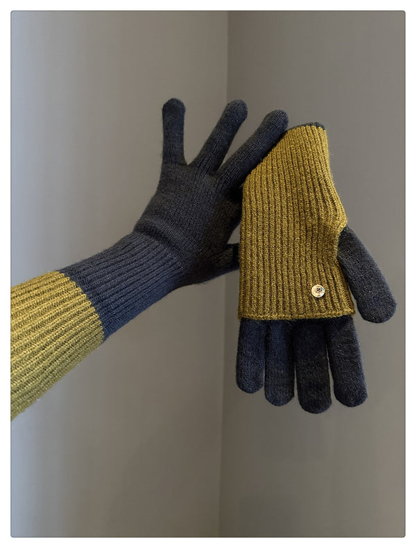 Mitaine femme en laine, plusieurs coloris présentés ensemble