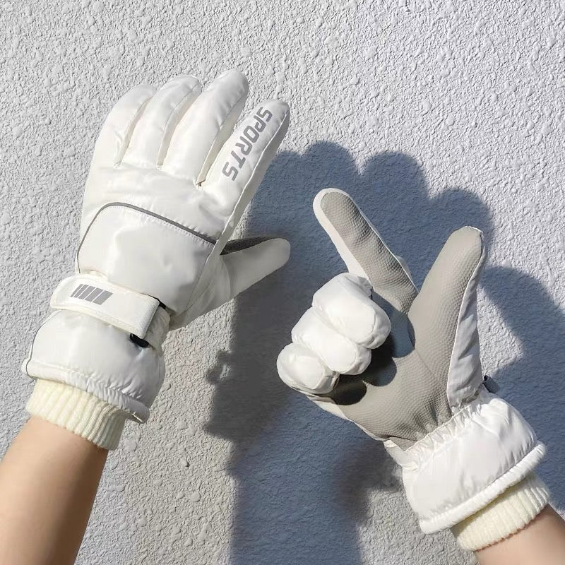 Gants de ski, détail de la doublure polaire