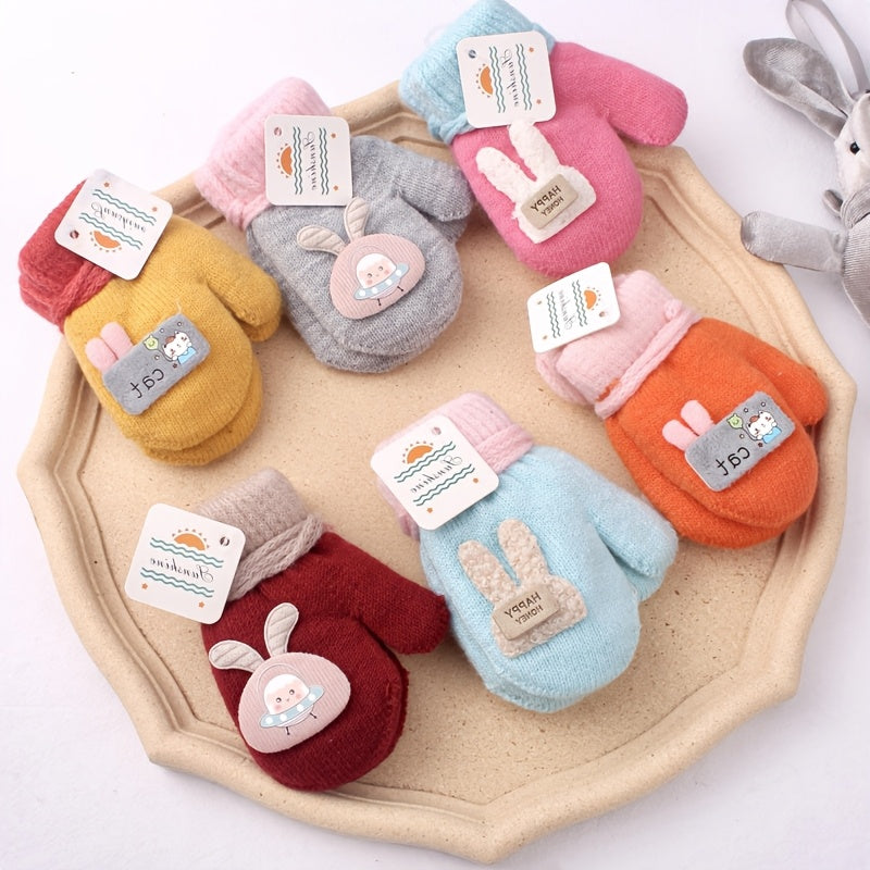 Gants enfant tricotés, vue détail