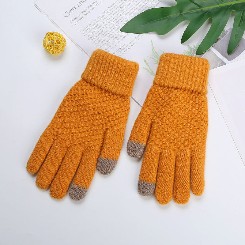 Gant homme orange en laine et cachemire, tactile