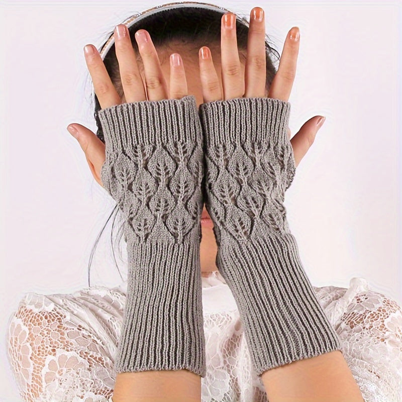 Mitaine femme tricot coloris gris clair