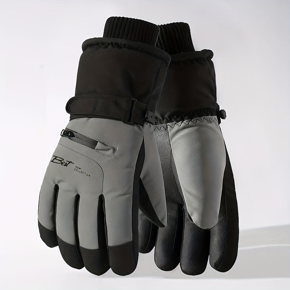 Gants de ski vert armée et noir