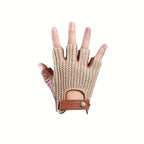 Gants demi-doigts chameau