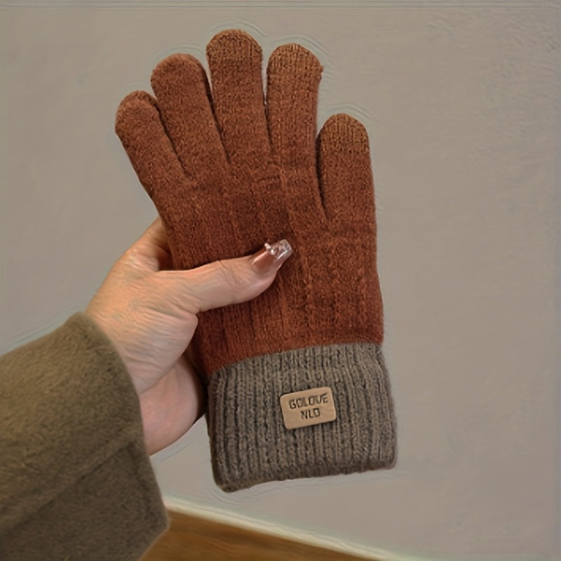 Gant femme rouille en cachemire épais, tactile