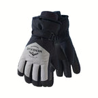 Gants de ski noir et gris clair, vue de la paire