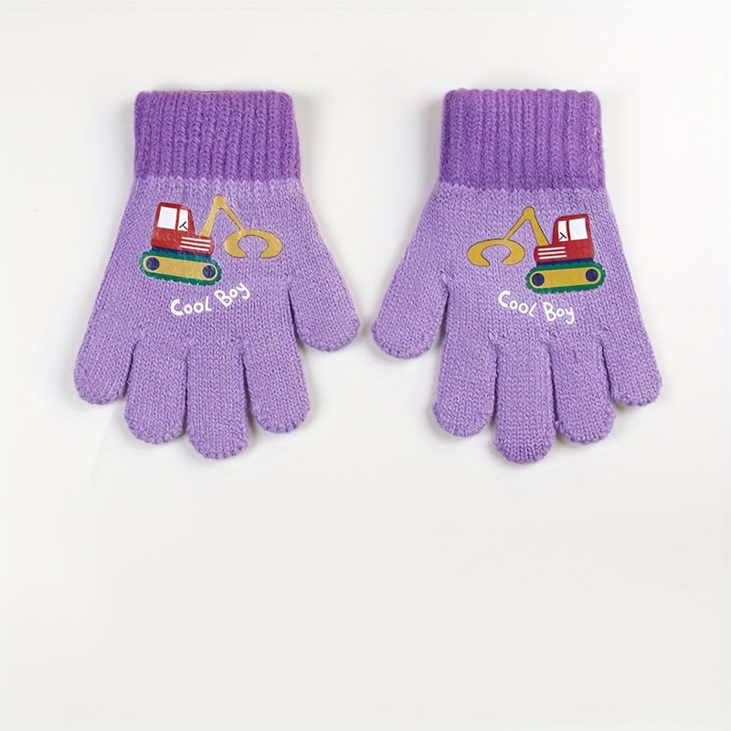 Gants enfant coloris violet épais